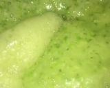 A picture of step 5 of Semo with okro soup.