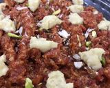 A picture of step 5 of Gajar ka halwa (colourful dish).