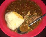 A picture of step 4 of Traditional okro soup.