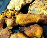 عکس مرحله 1 از دستور مرغ و ماهی و میگو سوخاری👋🏻