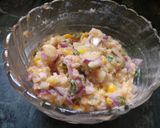 A picture of step 16 of Panipuri with corn potato masala.
