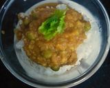 A picture of step 1 of Rice bowl curry.