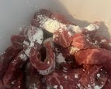 A picture of step 1 of Broccoli and Beef 🥩.