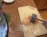 A picture of step 1 of Jalapeño bacon wrapped chicken roll ups.