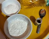 A picture of step 1 of Kuttu atta nimki.