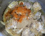 A picture of step 5 of Aloo Gosht.
