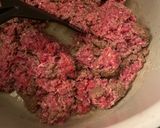 A picture of step 1 of Sloppy joes stuffed french bread.