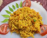 A picture of step 5 of Tomato Rice / Thakkali Sadam.
