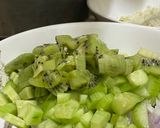 A picture of step 3 of Paneer kiwi salad.