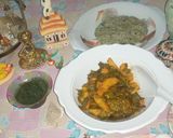 A picture of step 5 of Flat beans and potatoes with chapati.