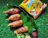 A picture of step 3 of Maggi kebab.