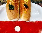 A picture of step 3 of Hotdog health wrap.