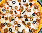 A picture of step 7 of Chicken Kabab Chunks Pizza 🍕🍕🍕.