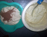 A picture of step 2 of Zebra cake.