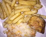 Foto del paso 9 de la receta: Pollo a la mostaza con Arroz y Papas Fritas