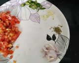 A picture of step 3 of Methi ka paratha with tomato chutney.