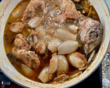 A picture of step 5 of Rabbit Stifado.
