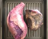 Hình bước làm 1 của món Bánh khoai mè (Khoai lang tím 🍠, khoai mỡ tím, mè đen) Không đường, giảm cân 🌺 | Món chay