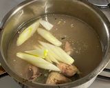 A picture of step 2 of Mackerel and Rape Blossom Miso soup.