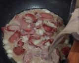 Foto langkah ke 4 dari resep Fettuccine Alfredo dengan Bayam Ungu.