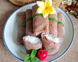 Foto langkah ke 7 dari resep Dadar Gulung Cokelat Isi Unti Kelapa.