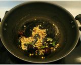 A picture of step 3 of Brinjal Raw banana gravy.