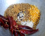A picture of step 1 of Sambar masala powder.