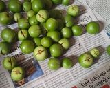 A picture of step 1 of Gunda Mango Pickle.