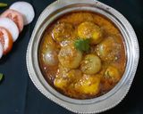 A picture of step 7 of Stuffed onion potato sabzi.