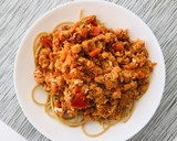 Foto del paso 4 de la receta: Espaguetis con boloñesa de soja texturizada 🍝