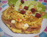 Foto del paso 5 de la receta: Tortilla de verduras rellena de serrano y queso