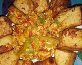 A picture of step 4 of Awara with egg souce.