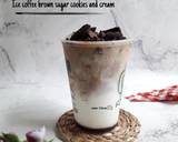 Cara Membuat Ice coffee brown sugar cookies and cream 3