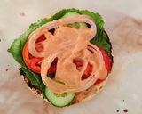 A picture of step 14 of Shredded chicken burger.