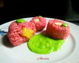 A picture of step 7 of Beetroot fried rice with Buttery Tofu.