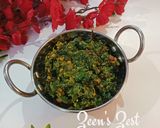 A picture of step 5 of Mustard Greens Palya (Sarson ka Palya).