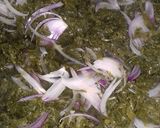 A picture of step 2 of Mooli ke patton ka Saag.