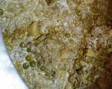 A picture of step 16 of Sohanjna alu matar(Indian horseradish with potato and peas).