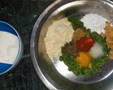A picture of step 4 of PPP fitters palak paneer peas.
