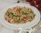A picture of step 3 of Tricolour Pearl Couscous Vegetable Salad.
