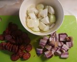 Csirkenyárs fűszeres hasábbal, kétféle mártogatóssal recept fázis 1 fotója
