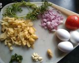 A picture of step 1 of Potato  Egg  Bhurji.