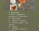 A picture of step 1 of Sausage stirfry.