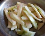 A picture of step 1 of Watermelon rind halwa.