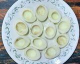 A picture of step 1 of Oeufs Mimosa (French-Style Devilled Eggs).