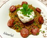 Pas rețetă Noodles de pui cu ou poșat și cârnați prăjiți- ChickenNoddles 2 fotografie