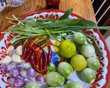 A picture of step 1 of Eggplant Soup with Boiled Eggs.