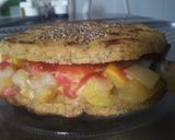 Foto del paso 19 de la receta: Arepa con chía y panela rellena de vegetales salteados... 🍯🍘🌽🧀🥗🥙🥗🧀🌽🍘🍯