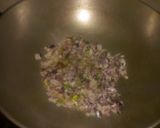 A picture of step 1 of Bhat Bhaja.