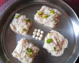 A picture of step 5 of Janmashtami special coconut sooji barfi.